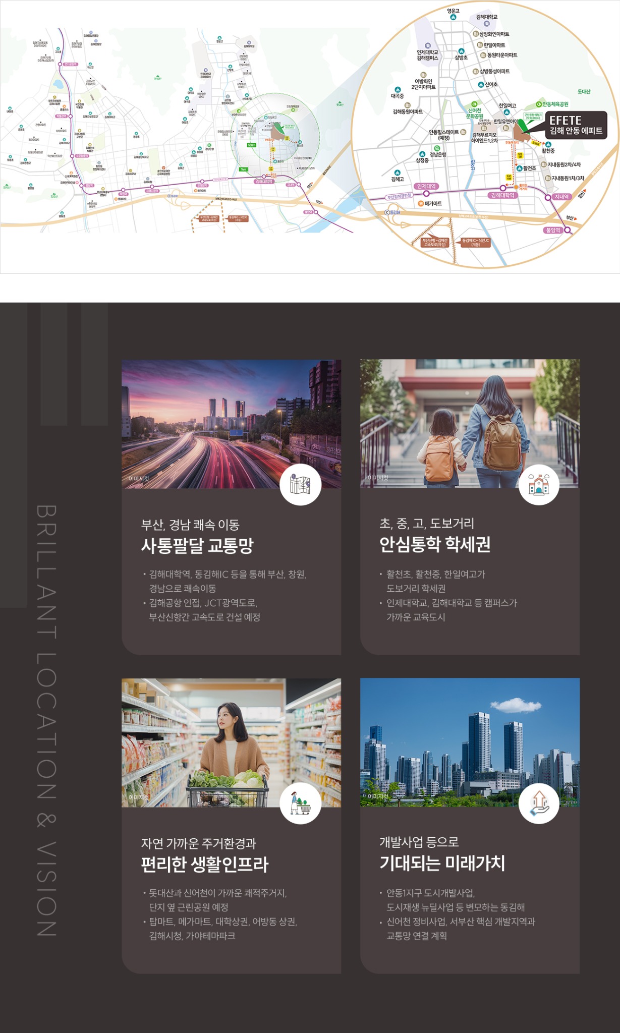 김해 안동 에피트 입지 지도